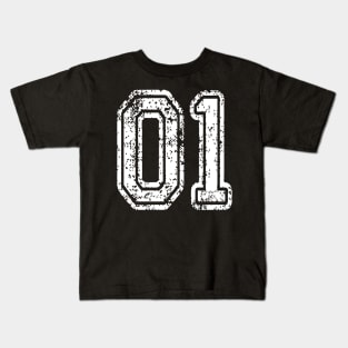 Number 01 Grungy in white Kids T-Shirt